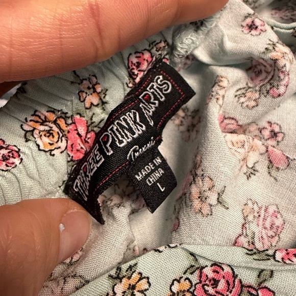 Three Hearts Floral Kids Two Piece Skirt and Top in Light Greenish Blue and Pink - Picture 3 of 3